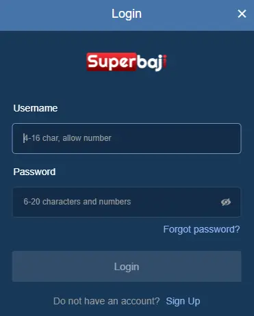 SuperBaji Account Login 